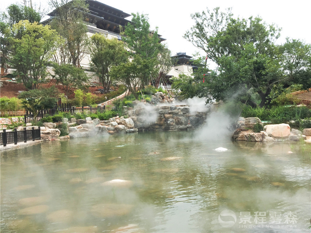 汉文化博览园人造雾景观 人造雾,景区喷雾
